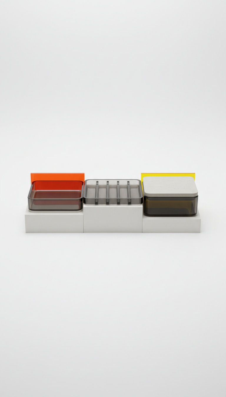 Accessoire-Tray aus strukturiertem Glas