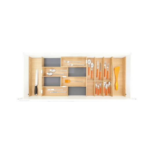 Rockenhausen Besteckkasten Set 3 Move - Besteckeinsatz aus Holz, Eiche