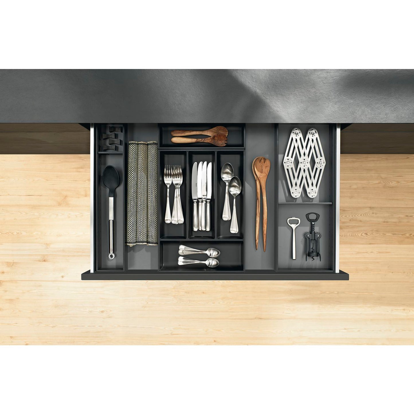 Blum Ambia-Line Schubladeneinsatz breit, Stahldesign