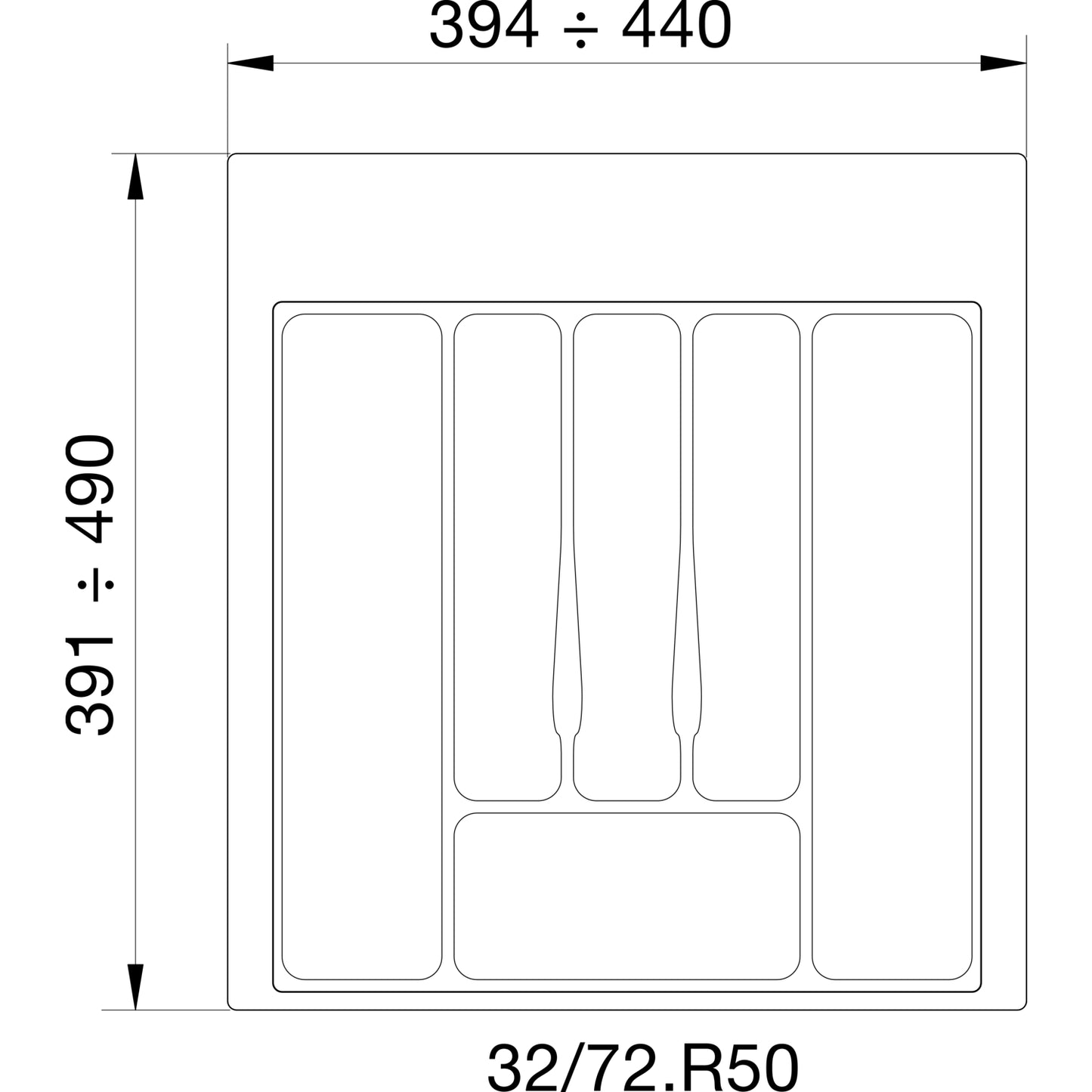 Besteckeinsatz Volpato Serie 72 - Besteckkasten
