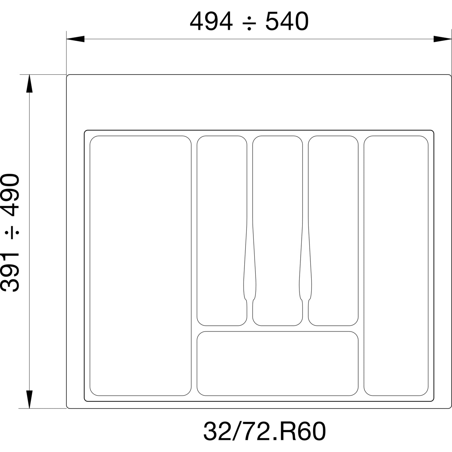 Besteckeinsatz Volpato Serie 72 - Besteckkasten
