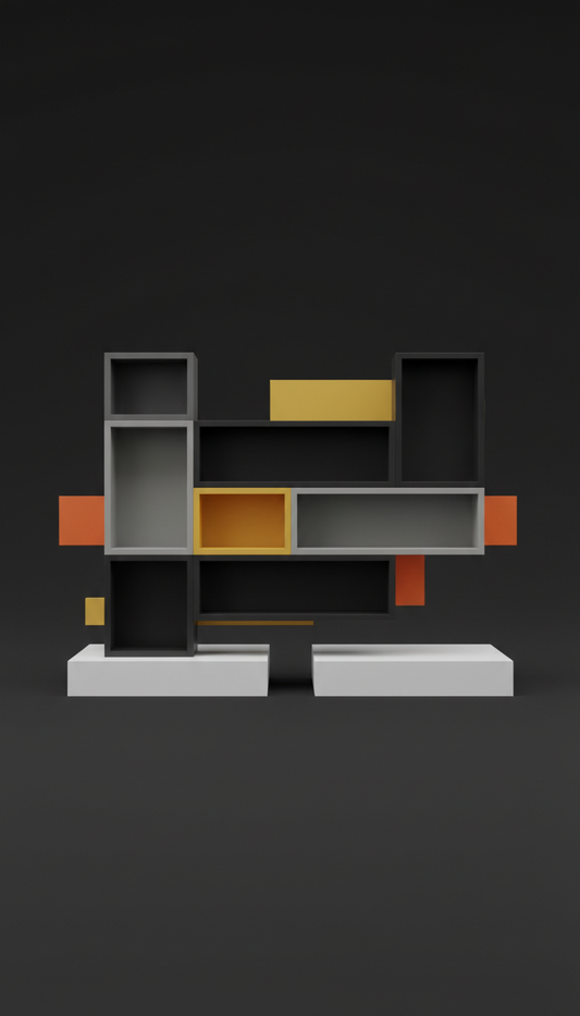 Modulares Wandregal aus Holz